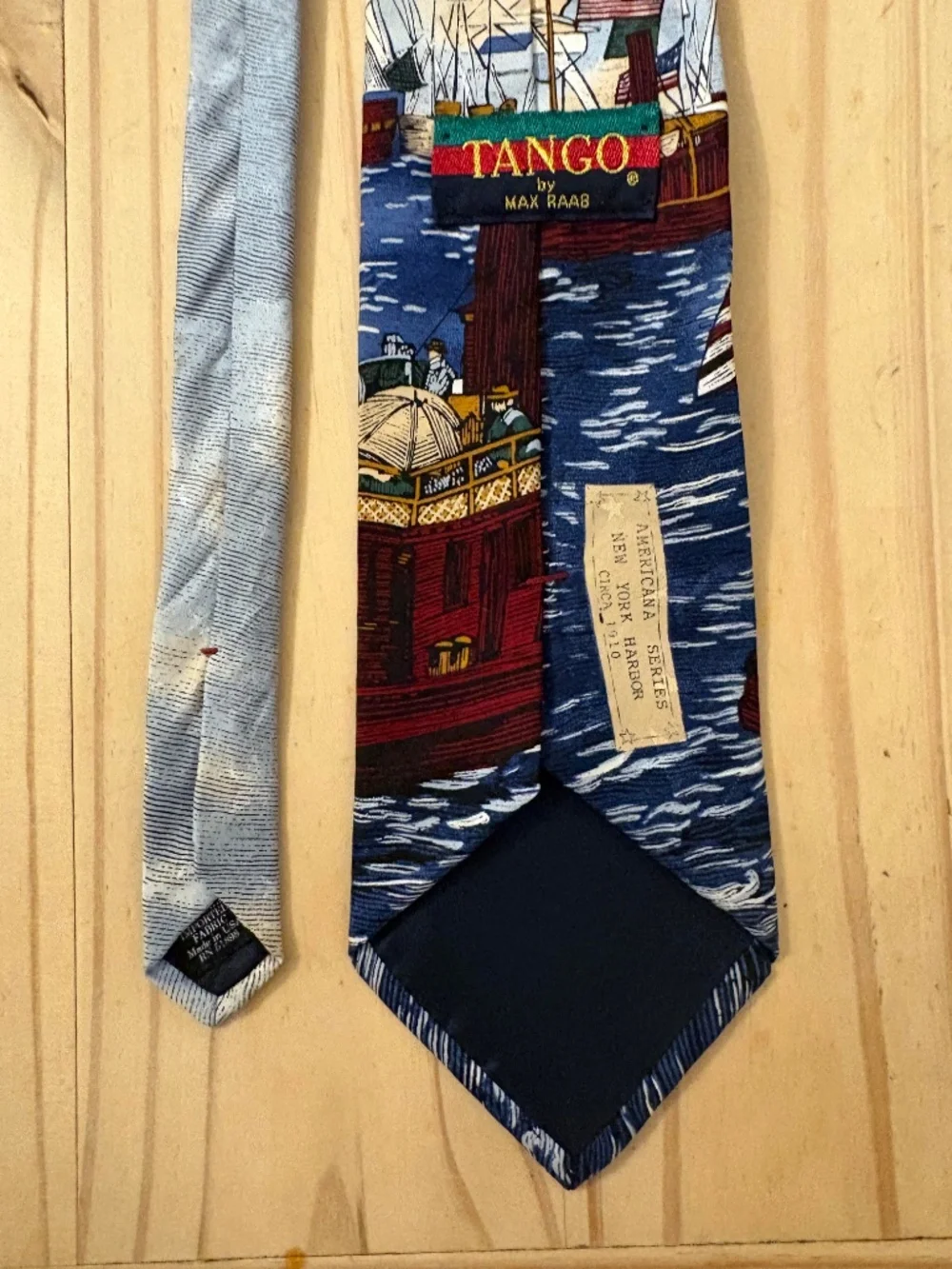 Vintage Tango by Max Raab Americana Series Silk Tie - New York Harbor 1910